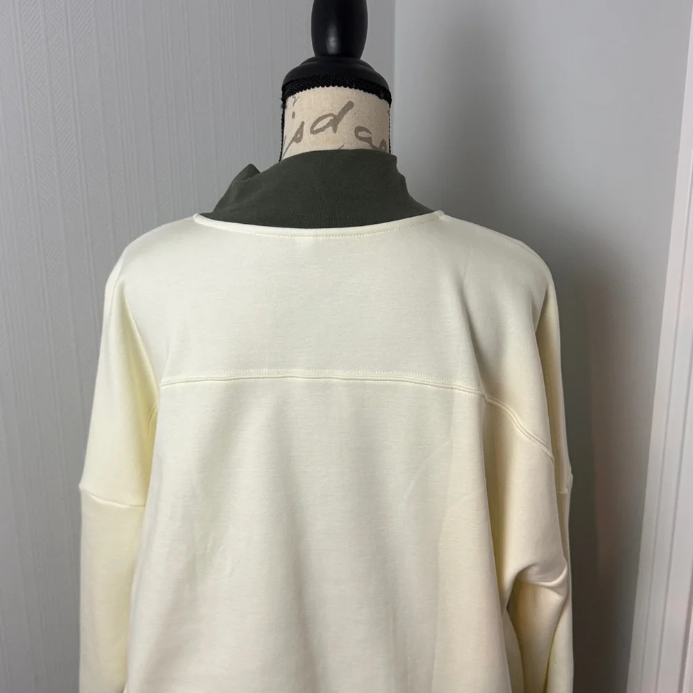 Fabletics Catarina Cream and Green Zip Sweatshirt size XXL - Picture 5 of 6